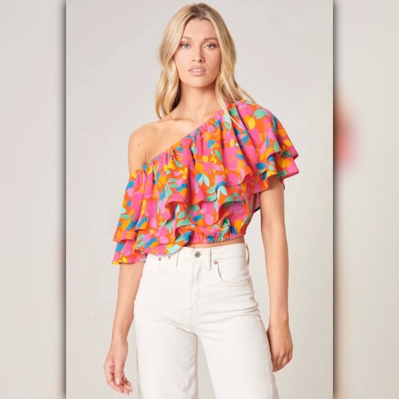 Nordstrom Tops - Sugarlips Fruity Floral Charmer One Shoulder Blouse